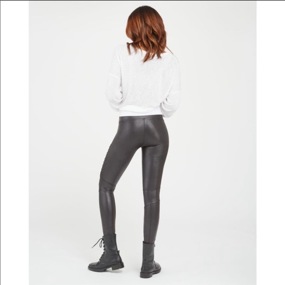 Spanx Faux Leather Moto Leggings - Picture 7 of 10